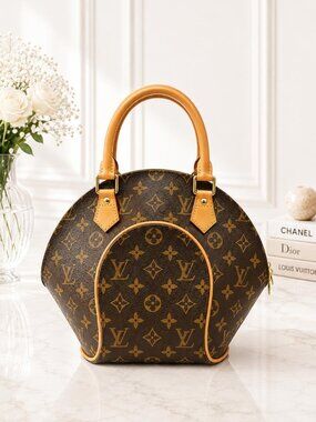 Authentic Louis Vuitton Ellipse PM Monogram Canvas Handbag Satchel Bag